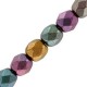 Czech Fire polished faceted glass beads 4mm Purple iris gold